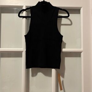 Reformation Black Ribbed Tank Top